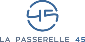 logo passerelle 45 bleu